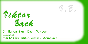 viktor bach business card